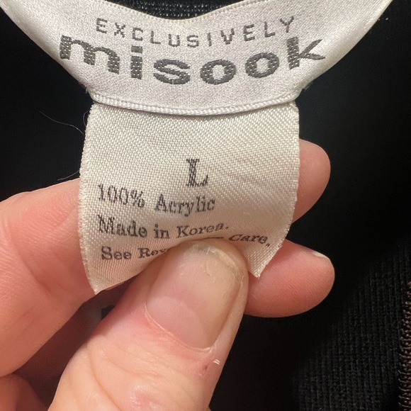 Misook. Size Lg black and brown color cardigan generous fit. Perfect condition - Picture 3 of 5